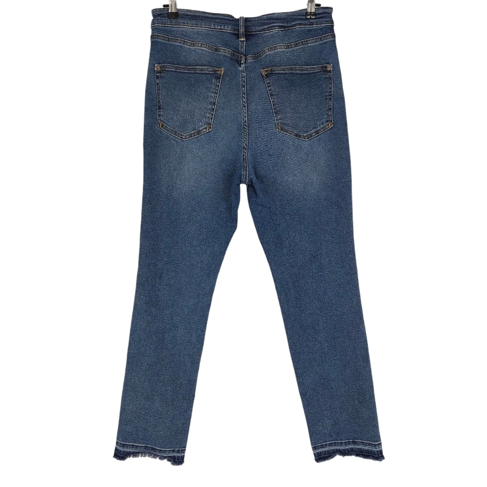 Pilcro Cigarette Slim Straight Jeans High Rise Dark Wash Distressed Denim 31 - Picture 6 of 14